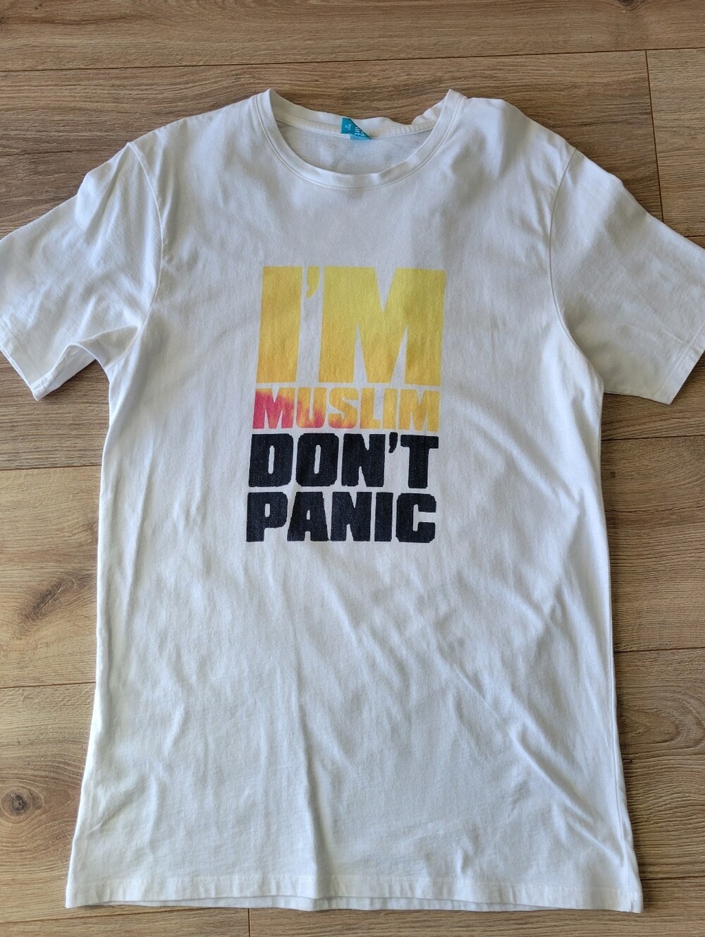 Men's Quote Graphic Tee Size M Cotton Crew Neck Short Sleeve White
